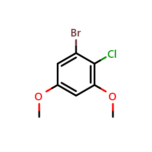 Chemical structure of 1-Bromo-2-chloro-3,5-dimethoxybenzene , CAS 191847-26-4, AChemBlock U108559
