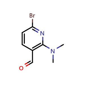 Chemical structure of 6-Bromo-2-(dimethylamino)nicotinaldehyde , CAS 1289146-27-5, AChemBlock U108565