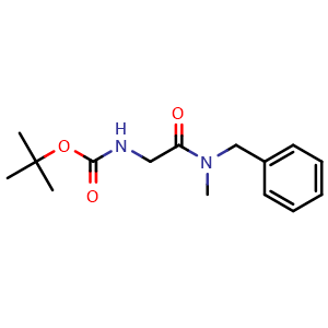 Chemical structure of tert-Butyl 2-(benzyl(methyl)amino)-2-oxoethylcarbamate , CAS 179874-14-7, AChemBlock U108578