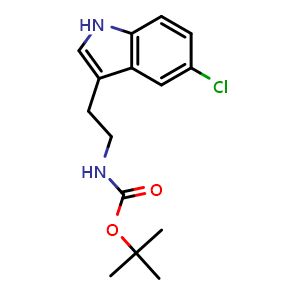Chemical structure of tert-Butyl 2-(5-chloro-1H-indol-3-yl)ethylcarbamate , CAS 1228552-16-6, AChemBlock U108585