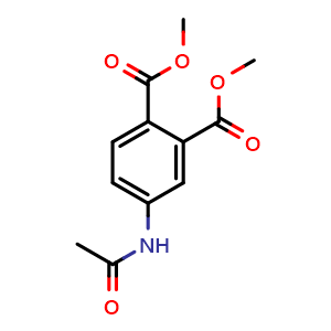 Chemical structure of Dimethyl 4-acetamidophthalate , CAS 51832-56-5, AChemBlock U108610