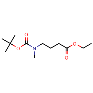 Chemical structure of Ethyl 4-(tert-butoxycarbonyl(methyl)amino)butanoate , CAS 1823330-46-6, AChemBlock U108616