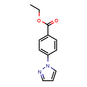 Chemical structure of Ethyl 4-(1H-pyrazol-1-yl)benzoate , CAS 143426-47-5, AChemBlock U108618