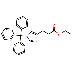Chemical structure of Ethyl 3-(1-trityl-1H-imidazol-4-yl)propanoate , CAS 184030-80-6, AChemBlock U108621