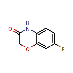 Chemical structure of 7-Fluoro-2H-benzo[b][1,4]oxazin-3(4H)-one , CAS 103361-99-5, AChemBlock U108623