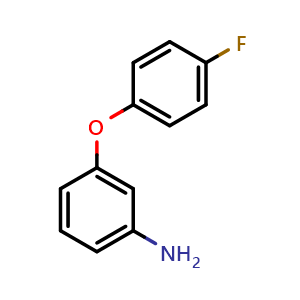 Chemical structure of 3-(4-Fluorophenoxy)aniline , CAS 203302-94-7, AChemBlock U108625