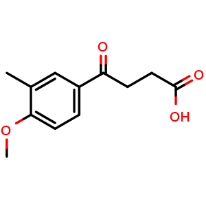 Chemical structure of 4-(4-Methoxy-3-methylphenyl)-4-oxobutanoic acid , CAS 33446-14-9, AChemBlock U108631