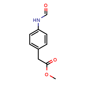 Chemical structure of Methyl 2-(4-formamidophenyl)acetate , CAS 1190070-46-2, AChemBlock U108644
