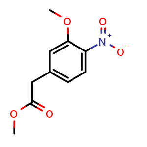 Chemical structure of Methyl 2-(3-methoxy-4- nitrophenyl)acetate , CAS 162663-13-0, AChemBlock U108647