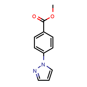 Chemical structure of Methyl 4-(1H-pyrazol-1-yl)benzoate , CAS 400750-29-0, AChemBlock U108651