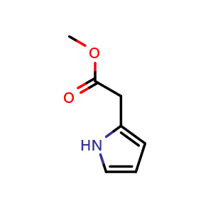 Chemical structure of Methyl 2-(1H-pyrrol-2-yl)acetate , CAS 53912-79-1, AChemBlock U108653