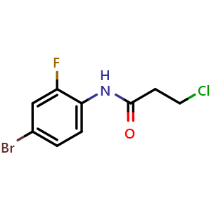 Chemical structure of N-(4-Bromo-2-fluorophenyl)-3-chloropropanamide , CAS 551926-70-6, AChemBlock U108670