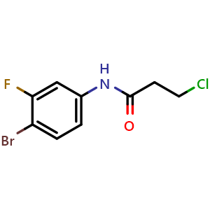 Chemical structure of N-(4-BROMO-3-FLUOROPHENYL)-3-CHLOROPROPANAMIDE , CAS 1495360-88-7, AChemBlock U108671