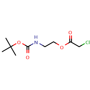 Chemical structure of 2-(tert-Butoxycarbonylamino)ethyl 2-chloroacetate , CAS 1140502-96-0, AChemBlock U108675
