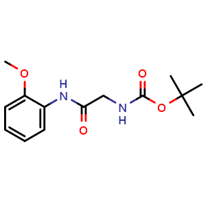 Chemical structure of tert-Butyl 2-(2-methoxyphenylamino)-2-oxoethylcarbamate , CAS 332016-44-1, AChemBlock U108689
