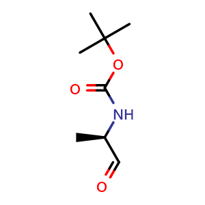 Chemical structure of (R)-tert-Butyl 1-oxopropan-2-ylcarbamate , CAS 82353-56-8, AChemBlock U108693