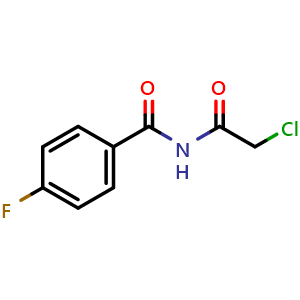 Chemical structure of N-(2-Chloroacetyl)-4-fluorobenzamide , CAS 897027-67-7, AChemBlock U108698