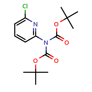 Chemical structure of Di-tert-butyl 6-chloropyridin-2-yliminodicarbonate , CAS 1983985-13-2, AChemBlock U108705