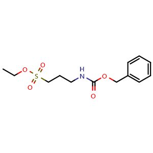 Chemical structure of Ethyl 3-(benzyloxycarbonylamino) propane-1-sulfonate , CAS 2102410-68-2, AChemBlock U108713