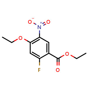 Chemical structure of Ethyl 4-ethoxy-2-fluoro-5-nitrobenzoate , CAS 2703195-50-8, AChemBlock U108721