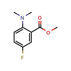 Chemical structure of Methyl 2-(dimethylamino)-5-fluorobenzoate , CAS 2102409-94-7, AChemBlock U108748