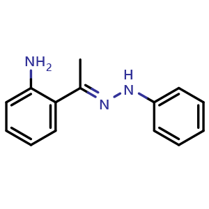 Chemical structure of (E)-2-(1-(2-Phenylhydrazono)ethyl)aniline , CAS 40754-13-0, AChemBlock U108756