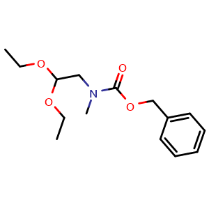 Chemical structure of Benzyl 2,2-diethoxyethyl(methyl)carbamate , CAS 2383774-19-2, AChemBlock U108761