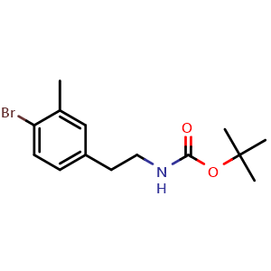 Chemical structure of tert-Butyl 4-bromo-3-methylphenethylcarbamate , CAS 1895092-42-8, AChemBlock U108776