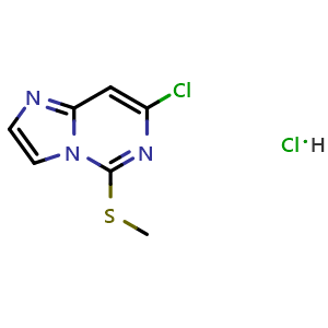 Chemical structure of 7-Chloro-5-(methylthio)imidazo[1,2-c]pyrimidine hydrochloride , CAS 1339891-11-0, AChemBlock U108789