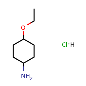 Chemical structure of 4-Ethoxycyclohexanamine hydrochloride , CAS 90226-57-6, AChemBlock U108797