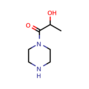 Chemical structure of 2-Hydroxy-1-(piperazin-1-yl)propan-1-one , CAS 100500-89-8, AChemBlock U108806