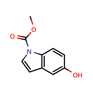 Chemical structure of Methyl 5-hydroxy-1H-indole-1-carboxylate , CAS 2383769-90-0, AChemBlock U108816