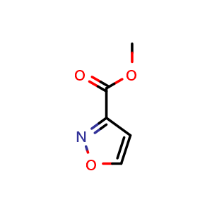 Chemical structure of Methyl isoxazole-3-carboxylate , CAS 25742-68-1, AChemBlock U108817
