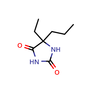 Chemical structure of 5-Ethyl-5-propylimidazolidine-2,4-dione , CAS 85320-28-1, AChemBlock U108857