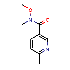 Chemical structure of N-Methoxy-N,6-dimethylnicotinamide , CAS 221615-71-0, AChemBlock U108864