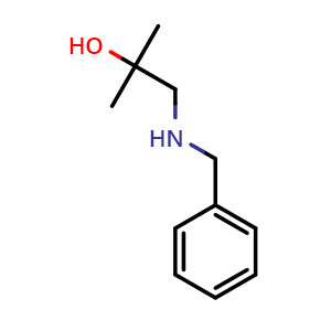 Chemical structure of 1-(Benzylamino)-2-methylpropan-2-ol , CAS 80466-51-9, AChemBlock U108884