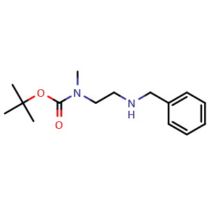 Chemical structure of tert-Butyl 2-(benzylamino)ethyl(methyl)carbamate , CAS 765962-62-7, AChemBlock U108910
