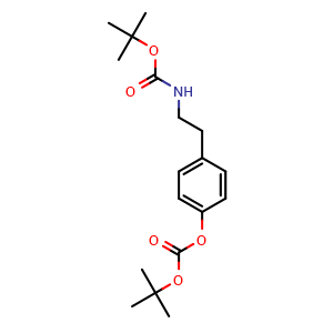 Chemical structure of tert-Butyl 4-(tert-butoxycarbonyloxy)phenethylcarbamate , CAS 95932-41-5, AChemBlock U108915