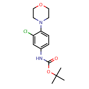 Chemical structure of tert-Butyl 3-chloro-4-morpholinophenylcarbamate , CAS 2708280-28-6, AChemBlock U108916
