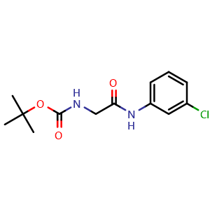 Chemical structure of tert-Butyl 2-(3-chlorophenylamino)-2-oxoethylcarbamate , CAS 1229247-76-0, AChemBlock U108917