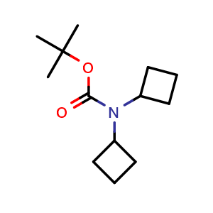 Chemical structure of tert-Butyl dicyclobutylcarbamate , CAS 2708287-33-4, AChemBlock U108920