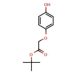Chemical structure of tert-Butyl 2-(4-hydroxyphenoxy)acetate , CAS 42806-92-8, AChemBlock U108924