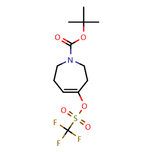 Chemical structure of (E)-tert-Butyl 4-(trifluoromethylsulfonyloxy)-2,3,6,7-tetrahydro-1H-azepine-1-carboxylate , CAS 188975-74-8, AChemBlock U108933