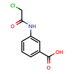 Chemical structure of 3-(2-Chloroacetamido)benzoic acid , CAS 28547-08-2, AChemBlock U108937
