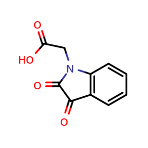 Chemical structure of 2-(2,3-Dioxoindolin-1-yl)acetic acid , CAS 60705-96-6, AChemBlock U108959