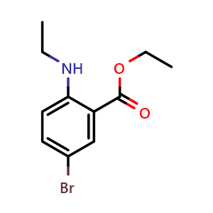 Chemical structure of Ethyl 5-bromo-2-(ethylamino)benzoate , CAS 2708284-29-9, AChemBlock U108965