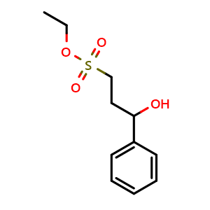 Chemical structure of Ethyl 3-hydroxy-3-phenylpropane-sulfonate , CAS 2708282-52-2, AChemBlock U108970