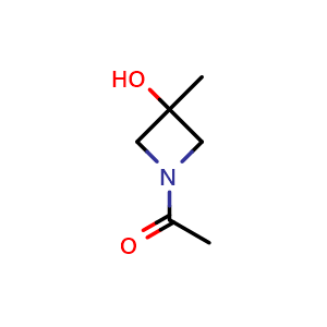 Chemical structure of 1-(3-Hydroxy-3-methylazetidin-1-yl)ethanone , CAS 1482192-17-5, AChemBlock U108977