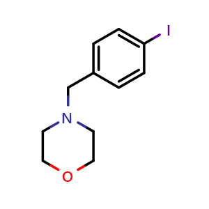 Chemical structure of 4-(4-Iodobenzyl)morpholine , CAS 299159-27-6, AChemBlock U108980