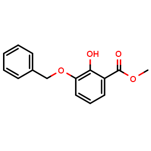 Chemical structure of Methyl 3-(benzyloxy)-2-hydroxybenzoate , CAS 2169-23-5, AChemBlock U108985